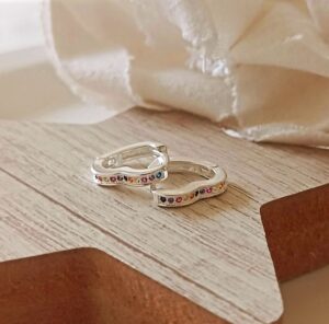 Aros Corazón | Piedras coloridas